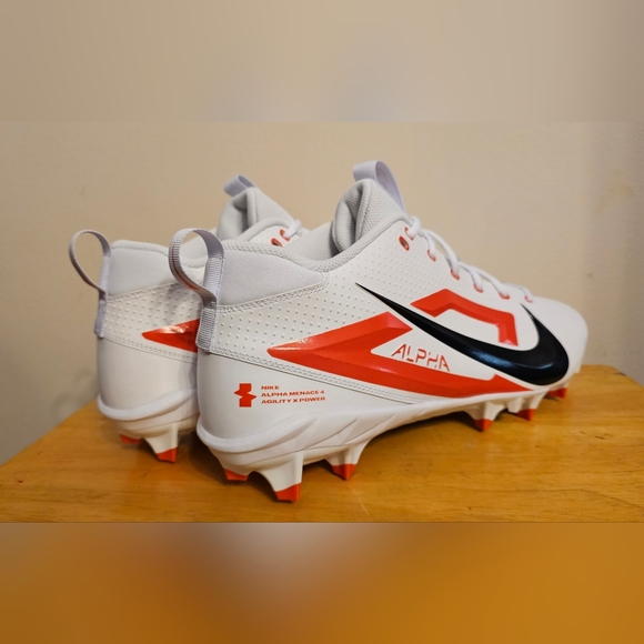 Nike Alpha Menace Football Cleats Men\'s Size 16 White/Red FZ7703-103 New main image 5